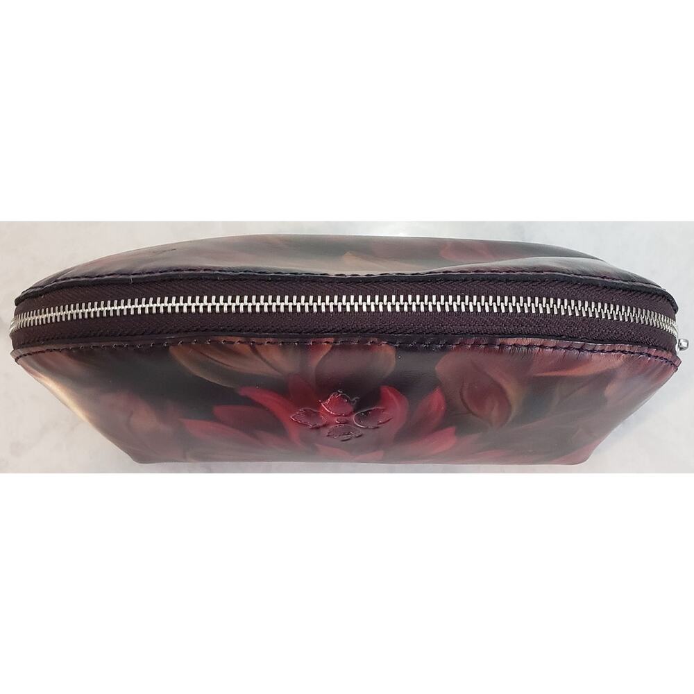 NIOB Patricia Nash Leather Capriana Cosmetic Bag Rustic Mums Pattern - Picture 7 of 14